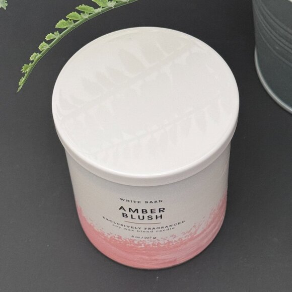 BBW Amber Blush White Barn Bath & Body Works Single Wick Candle - Picture 5 of 10